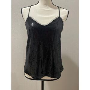 OLSENBOYE Sequin Racerback Top Size M
